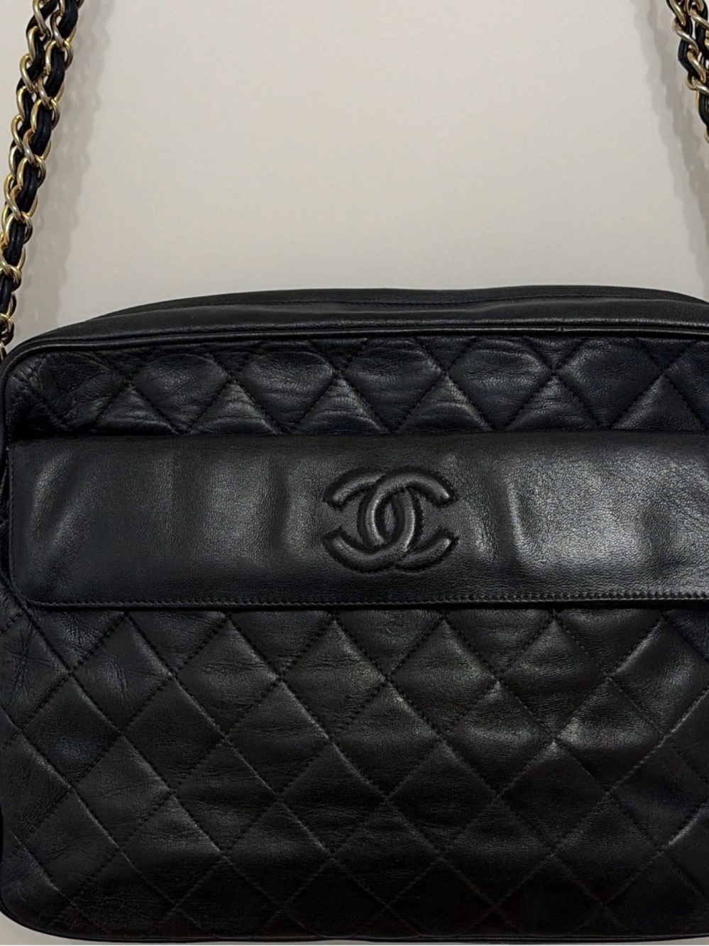 CHANEL Large Dark Navy Vintage Camera Tassel Bag of Karl Lagerfeld’s tenure